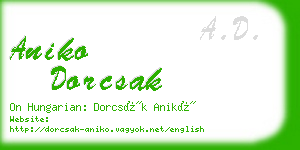 aniko dorcsak business card